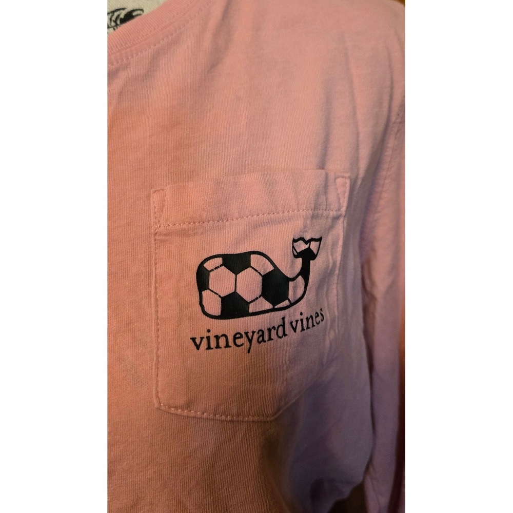 Vineyard Vines Soccer Whale Long Sleeve Pocket Shirt Womens Small Pink - Picture 3 of 13